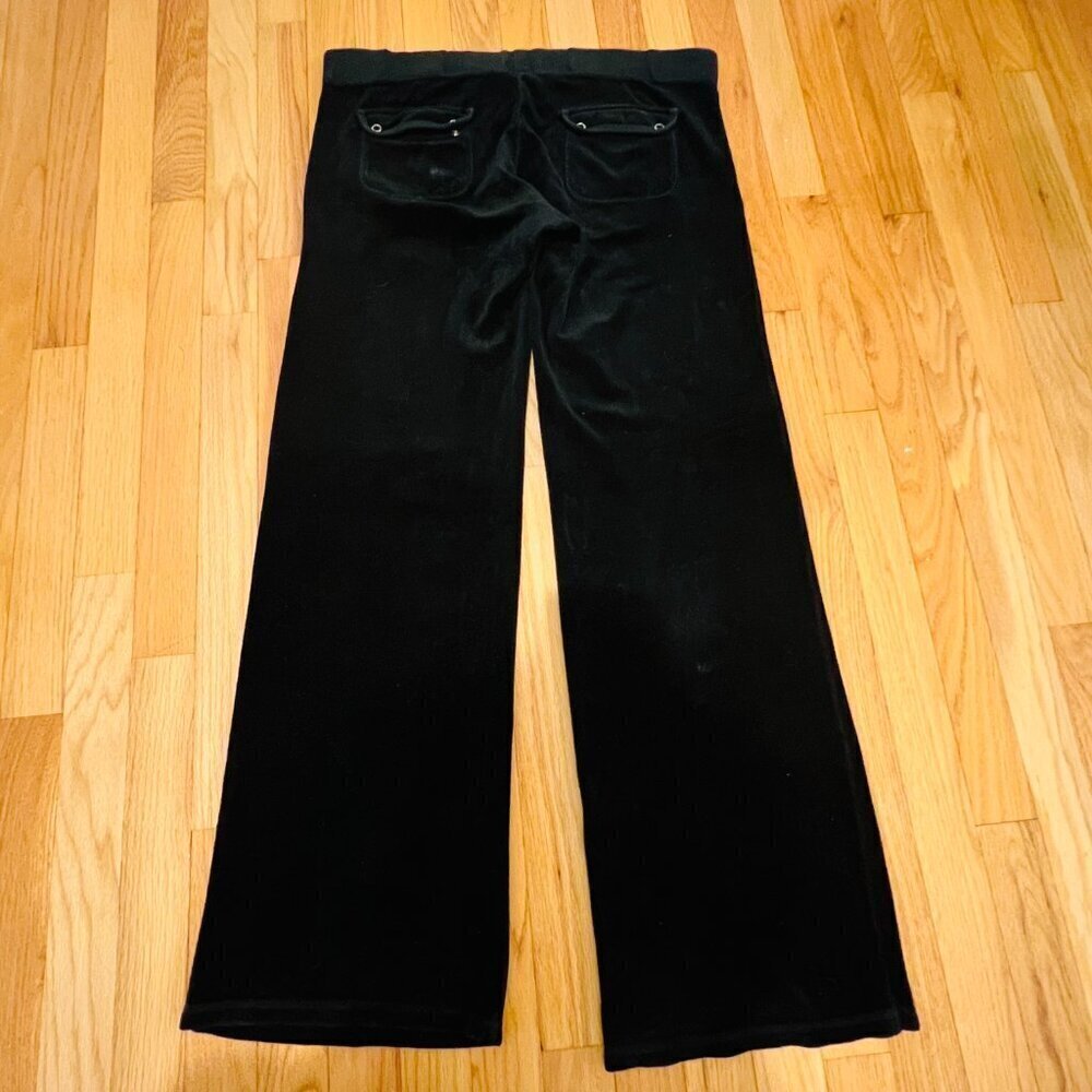 Vintage Y2k Juicy Couture Tracksuit Black Velour Pants - Picture 7 of 16